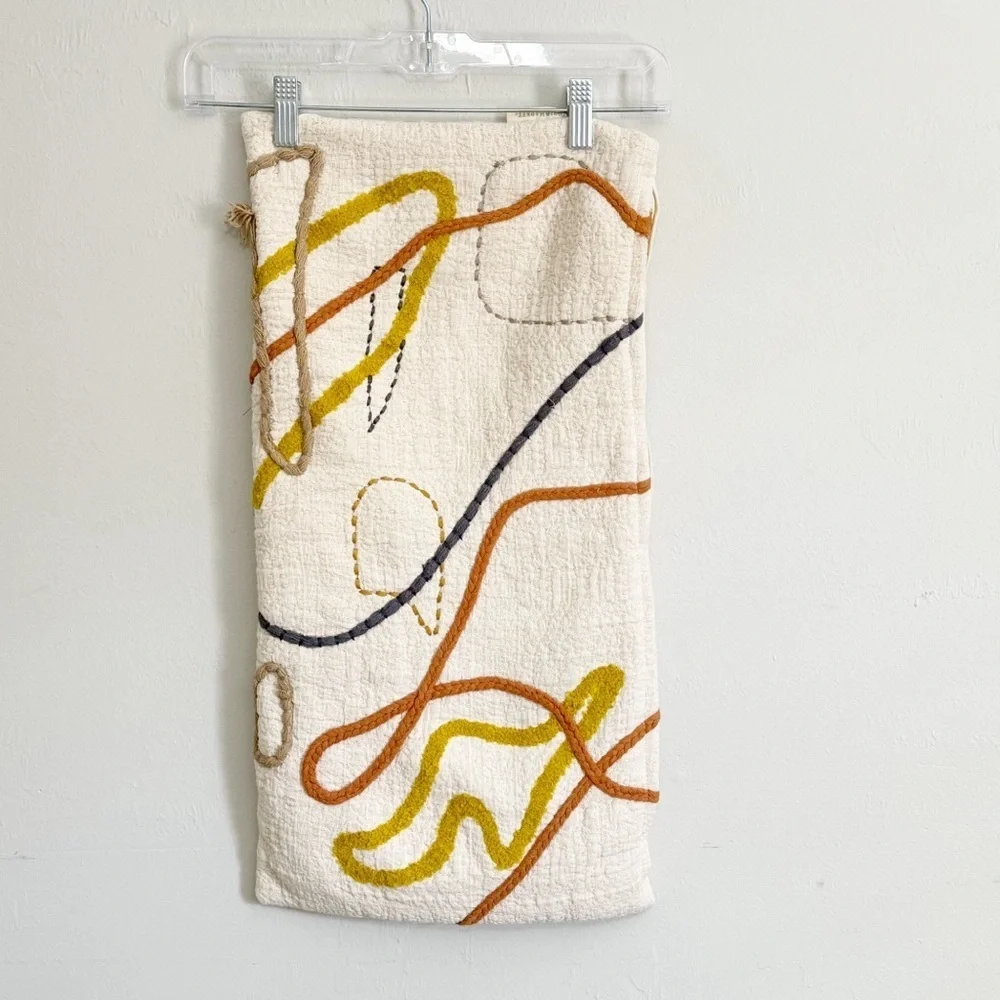 COST PLUS WORLD MARKET Abstract Contoured Line Lumbar Pillow Cover 12” X 24”